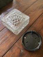 Glazen plafonnière, plafondlamp, brocante, Antiek en Kunst, Ophalen of Verzenden