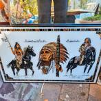 Indianen in lijst en een 3 luik, Huis en Inrichting, Minder dan 50 cm, Ophalen of Verzenden, Zo goed als nieuw, Schilderij