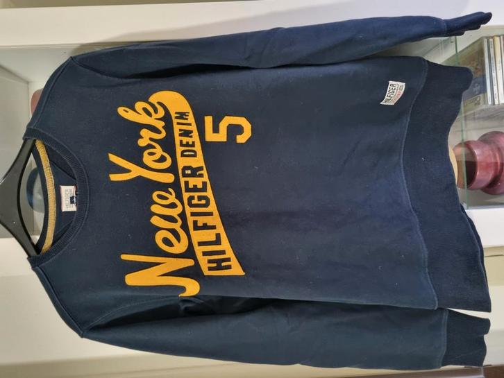 Tommy Hilfiger blauwe sweatshirt, maat S, Kleding | Heren, Truien en Vesten, Gedragen, Maat 46 (S) of kleiner, Blauw, Ophalen of Verzenden