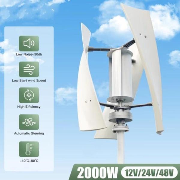 Windmolen - Verticale Windturbine - 2000W, Tuin en Terras, Windwijzers en Windmolens, Nieuw, Ophalen of Verzenden