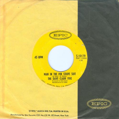 DAVE CLARK FIVE – Man In The Pin Stripe Suit (Epic/USA), Cd's en Dvd's, Vinyl Singles, Verzenden