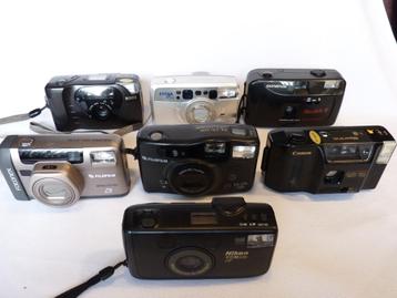 7x Point and Shoot camera's: Olympus Fuji Canon Nikon Ricoh beschikbaar voor biedingen
