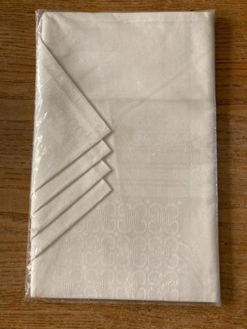 Vintage wit damast tafellaken tafelkleed (≈ 118x154cm) nieuw beschikbaar voor biedingen