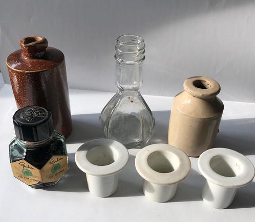 7 oude inkpotten en flessen, Antiek en Kunst, Antiek | Keramiek en Aardewerk, Ophalen of Verzenden