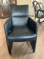 Zwarte fauteuil kunstleer, Ophalen, Zo goed als nieuw, Leer, 50 tot 75 cm