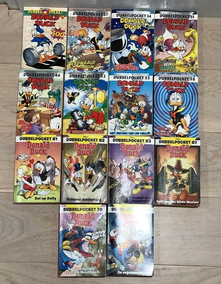 38 donald duck pockets + donald duck moppen boek, Boeken, Stripboeken, Gelezen, Meerdere stripboeken, Ophalen