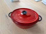 29 cm rode stoofpan - Made in France, Ophalen, Gebruikt, Koekenpan of Braadpan, Gietijzer