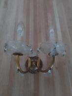 brocante/barok wandlampen met glazen pegels, Huis en Inrichting, Lampen | Wandlampen, Gebruikt, Ophalen