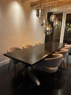 Eikenhouten Tafel 300x100cm met RVS Onderstel, 100 tot 150 cm, Eikenhout, 200 cm of meer, Ophalen of Verzenden