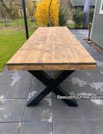 ACTIE!! Steigerhouten Tafel met Metaal onderstel., Ophalen of Verzenden, Nieuw, Steigerhout, Eettafel