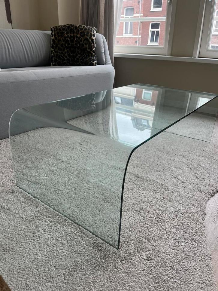 Glazen salontafel (HK Living / Zuiver stijl) - glass table, Huis en Inrichting, Tafels | Salontafels, Zo goed als nieuw, Minder dan 50 cm