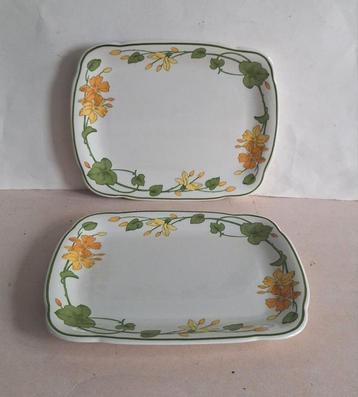 Villeroy & Boch 2 vitro porseleinen boterschalen. Geranium.  beschikbaar voor biedingen