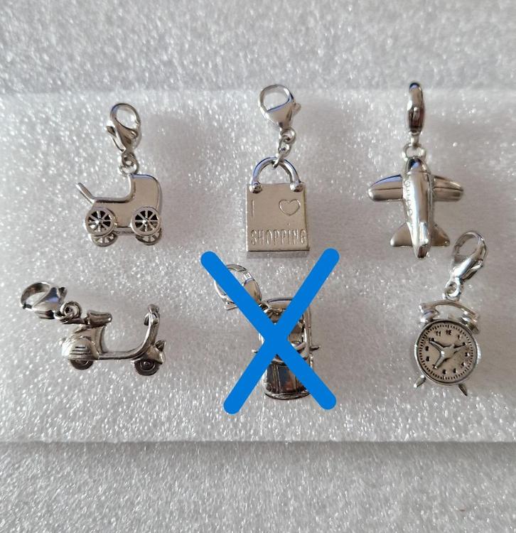 5x TI SENTO zilveren (925) bedels / charm ; Prijs per stuk!, Sieraden, Tassen en Uiterlijk, Bedels, Zo goed als nieuw, Overige merken