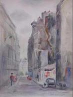 Han Krug Parijs straatbeeld. De rue Mazarine, Antiek en Kunst, Kunst | Schilderijen | Klassiek, Ophalen