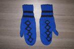 blauw zwart gebreide wollen wanten; klederdracht folklore, Ophalen of Verzenden