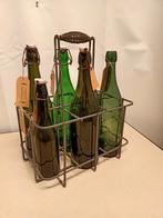Antiek metalen flessen rek., Ophalen of Verzenden