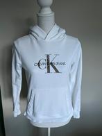 Calvin Klein witte hoodie met print - maat 14 jaar, Calvin Klein Jeans, Meisje, Trui of Vest, Ophalen of Verzenden