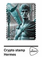 NL Crypto Postzegel 4 - Hermes Blauw, Postzegels en Munten, Ophalen of Verzenden, Na 1940