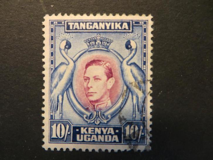 A14213: Kenya Uganda Tanganyika GVI 10/-   P 13,25 x 13,75, Postzegels en Munten, Postzegels | Afrika, Tanzania, Ophalen of Verzenden
