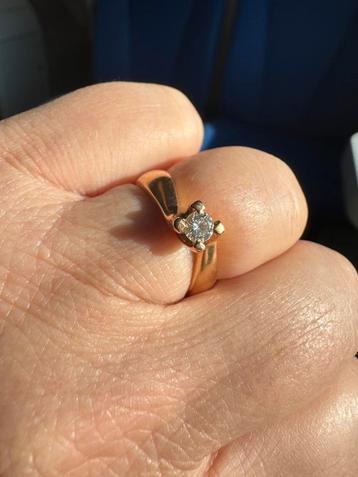 Gouden ring 6gr 18 karat  diamant  beschikbaar voor biedingen
