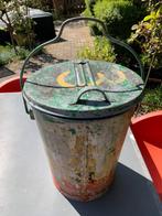 Vintage zinken vuilnisbak, Ophalen, Overige materialen, Gebruikt, 40 liter of meer