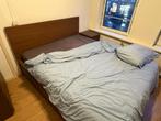 Twee persoon bed met laden, Huis en Inrichting, Slaapkamer | Bedden, Ophalen, Gebruikt, Bruin, Tweepersoons