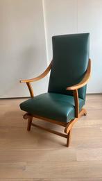 Schommelstoel Vintage jaren ‘60 met leer en originele lak, Ophalen