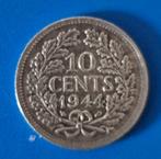 10 cent 1944 EP zilver, Postzegels en Munten, Munten | Nederland, Ophalen, Zilver, 10 cent, Koningin Wilhelmina