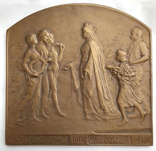 Wereldtentoonstelling Gent 1913 Godfried De Vreese, Postzegels en Munten, Penningen en Medailles, Brons, Buitenland, Ophalen of Verzenden