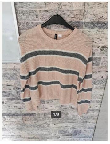 Roze grijs gebreide trui Maat M hh beschikbaar voor biedingen