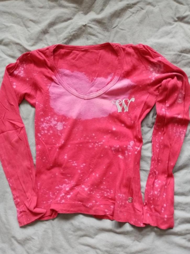 Dames shirt lange mouw mt 36/164/170, Kleding | Dames, T-shirts, Zo goed als nieuw, Maat 36 (S), Rood, Lange mouw, Ophalen of Verzenden