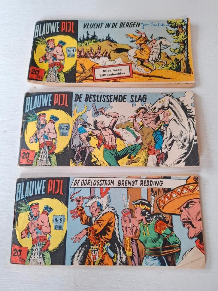 Blauwe Pijl Lilliputboekjes - 3 stuks, Boeken, Stripboeken, Gelezen, Meerdere stripboeken, Ophalen of Verzenden