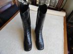 Maripe Zwarte Lederen Laarzen Maat 36,5, Kleding | Dames, Schoenen, Verzenden, Zo goed als nieuw, Zwart, Hoge laarzen