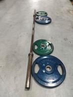 Life Maxx halterstang+ life Maxx 80 KG, Ophalen, Halterschijven, Benen, Gebruikt