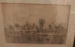 Pastel P. de Regt"Riviergezicht met boten"(Kaagse meren?), Antiek en Kunst, Ophalen