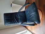 Leren stoel donkerblauw, Huis en Inrichting, Fauteuils, Ophalen, Gebruikt, 75 tot 100 cm, 50 tot 75 cm