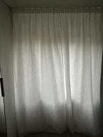 Witte lichtdoorlatende overgordijnen met motief, Huis en Inrichting, Stoffering | Gordijnen en Lamellen, Gebruikt, 200 cm of meer