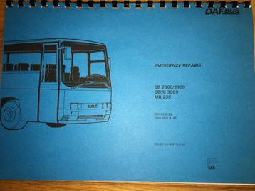 DAF Bus SB 2300/2700 SBR 3000 MB 230 Repairs brochure/folder beschikbaar voor biedingen