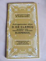 Bloemendaal, De Clercq verjaardagskalender ca. 1920, Verzamelen, Ophalen of Verzenden, Gebruikt, Overige typen