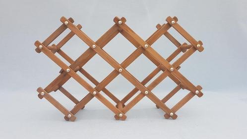 Inklapbaar houten wijnrek / flessenrek voor 10 flessen, Huis en Inrichting, Woonaccessoires | Wijnrekken, Gebruikt, Minder dan 50 cm