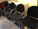 4 nette eetkamerstoelen chroom met zwart, Huis en Inrichting, Stoelen, Ophalen, Zwart, Zo goed als nieuw, Vier