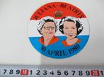 sticker juliana beatrix 30 april 1980, Verzamelen, Ophalen, Zo goed als nieuw