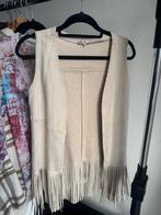 Beige nep suede mouwloos gilet hesje met franjes, Vintage, Vintage, Ophalen of Verzenden, Zo goed als nieuw
