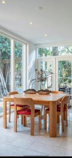 Vintage tafel met stoelen, Huis en Inrichting, Ophalen, Eikenhout, Zo goed als nieuw, Vijf personen of meer
