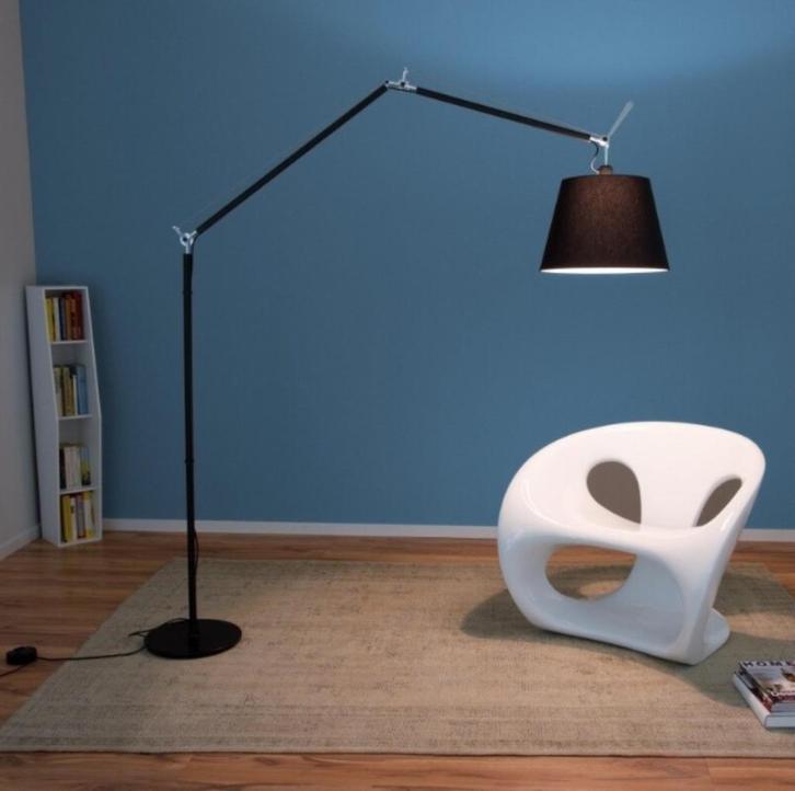 ACTIEPRIJS: Tolomeo Mega Artemide Zwart, Satijn of Perkament, Huis en Inrichting, Lampen | Vloerlampen, Nieuw, 200 cm of meer