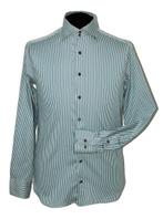 British Indigo gestreept overhemd, shirt, Mt. S, Overige kleuren, Verzenden, Halswijdte 38 (S) of kleiner, Zo goed als nieuw