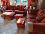 Compleet 2 en 3 zits bank met poefjes en Hocker, Gebruikt, 125 cm of meer, 125 cm of meer, Ophalen of Verzenden