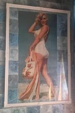 Marilyn Monroe op strand grote poster in witte lijst, Huis en Inrichting, Woonaccessoires | Schilderijen, Tekeningen en Foto's