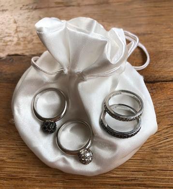 Ti Sento Milano 925 zilveren ringen set maat 17 beschikbaar voor biedingen