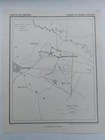 11 / Broek Sittard Tuddern Limburg Litho 1866 van J. Kuyper beschikbaar voor biedingen